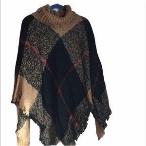 Soft and Cozy Plaid Poncho NWT